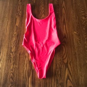 A bold red smoking one piece swimsuit!